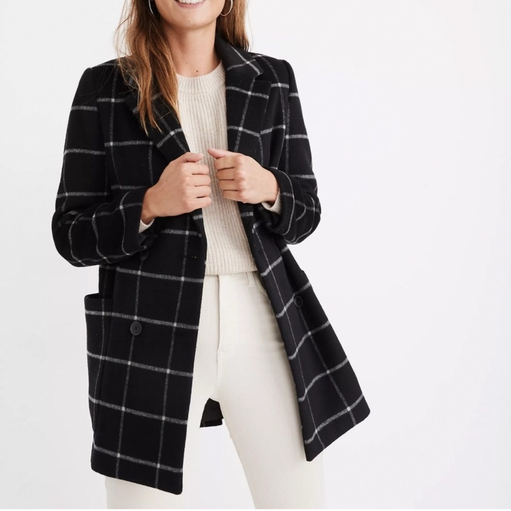 Madewell Women's Black and White Plaid Jacket